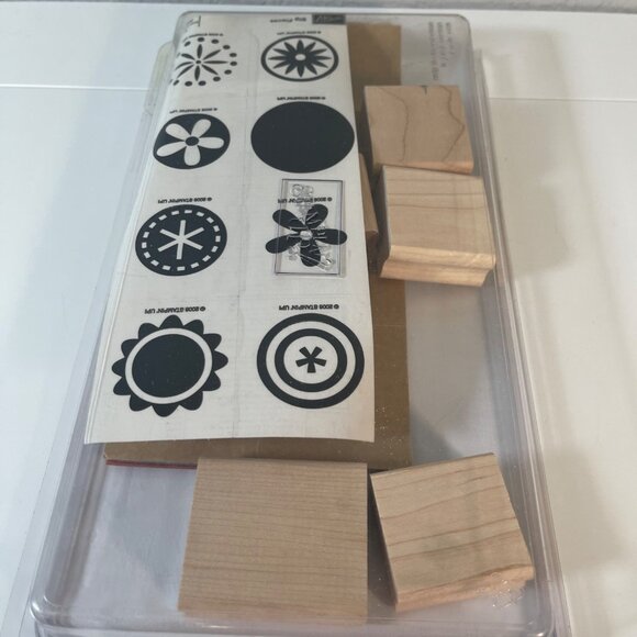 Stampin UP Big Pieces Rubber Stamp Set Unmounted Wood Blocks - Picture 1 of 3